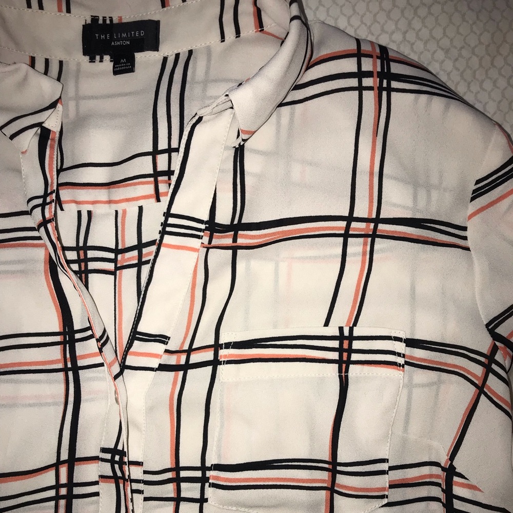 Plaid, sheer professional top with style